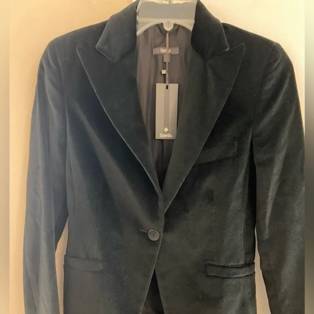 Zanella Chloe velour Black Women's Blazer Sz 4 NWT - Picture 3 of 7
